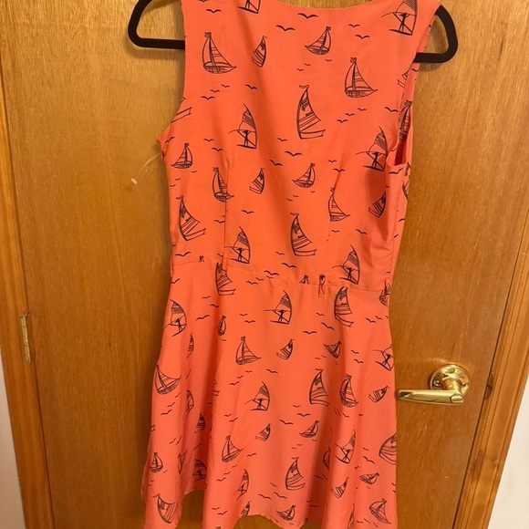 Yumi Coral Sailboat Print Dress - Picture 7 of 7